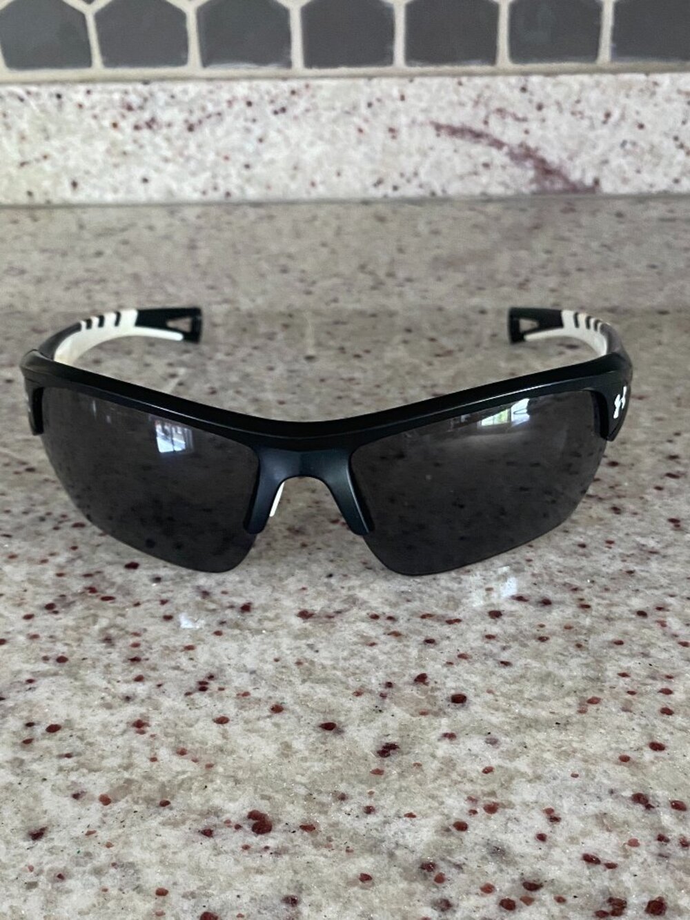 Under Armour Octane Sport Sunglasses, Black with Ecru Trim